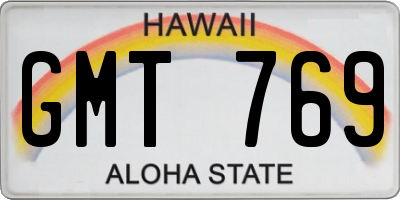 HI license plate GMT769
