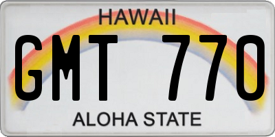 HI license plate GMT770