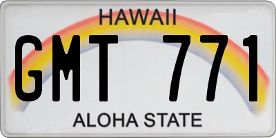 HI license plate GMT771