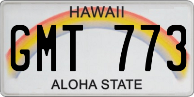 HI license plate GMT773