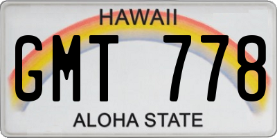HI license plate GMT778
