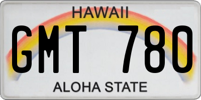 HI license plate GMT780