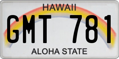 HI license plate GMT781