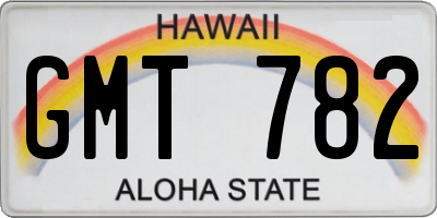 HI license plate GMT782