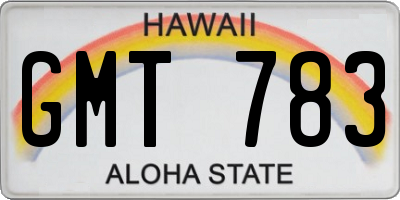 HI license plate GMT783