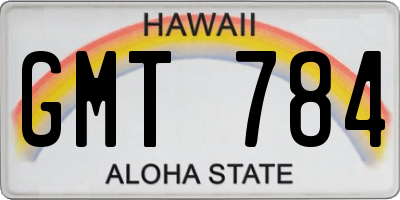 HI license plate GMT784
