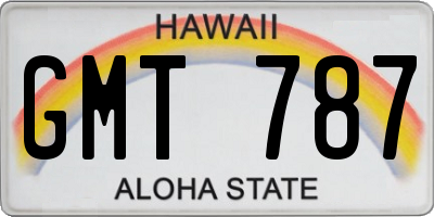 HI license plate GMT787