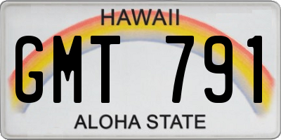 HI license plate GMT791