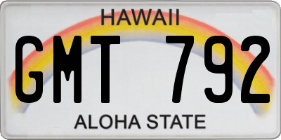 HI license plate GMT792