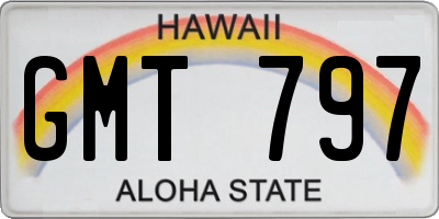 HI license plate GMT797