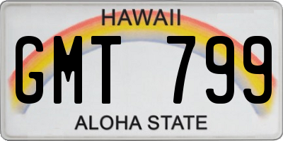HI license plate GMT799