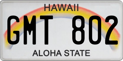 HI license plate GMT802