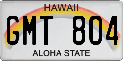 HI license plate GMT804
