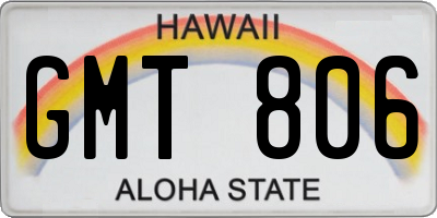 HI license plate GMT806