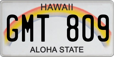 HI license plate GMT809