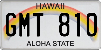 HI license plate GMT810