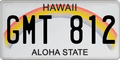 HI license plate GMT812