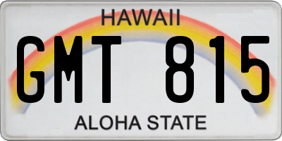 HI license plate GMT815