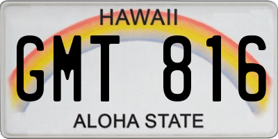 HI license plate GMT816