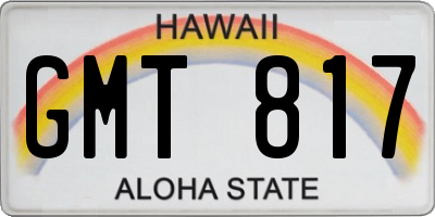 HI license plate GMT817