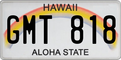 HI license plate GMT818