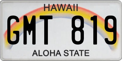 HI license plate GMT819
