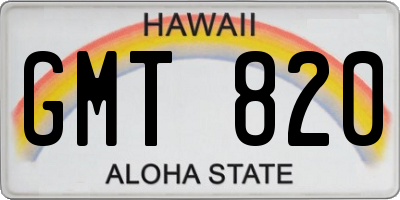 HI license plate GMT820