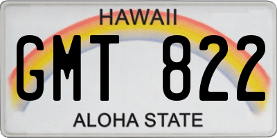 HI license plate GMT822