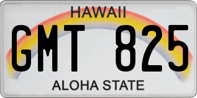 HI license plate GMT825