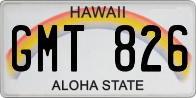 HI license plate GMT826