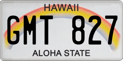 HI license plate GMT827