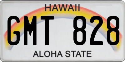 HI license plate GMT828