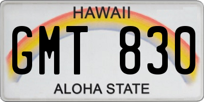 HI license plate GMT830