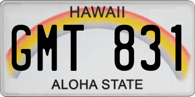 HI license plate GMT831