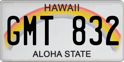 HI license plate GMT832