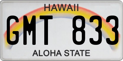 HI license plate GMT833