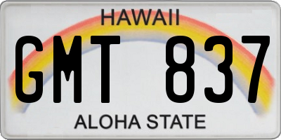 HI license plate GMT837