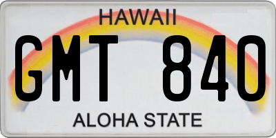 HI license plate GMT840