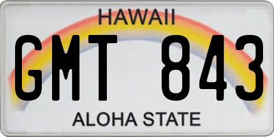 HI license plate GMT843