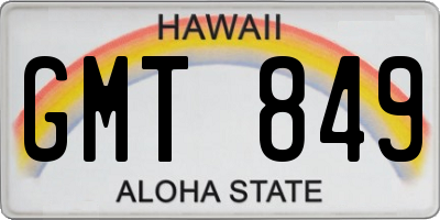 HI license plate GMT849