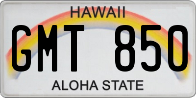 HI license plate GMT850