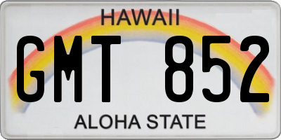HI license plate GMT852