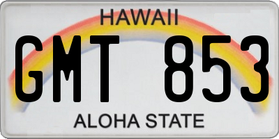 HI license plate GMT853