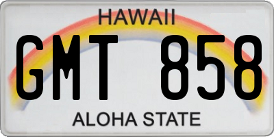 HI license plate GMT858