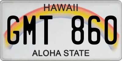 HI license plate GMT860