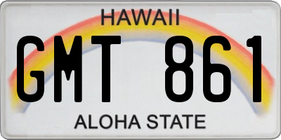 HI license plate GMT861
