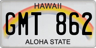 HI license plate GMT862