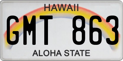 HI license plate GMT863
