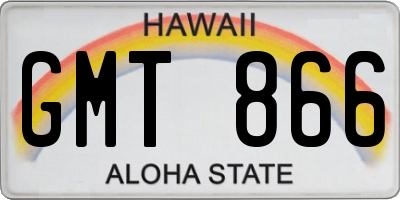HI license plate GMT866