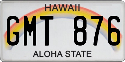HI license plate GMT876